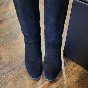 Clarks wide calf knee high suede boots